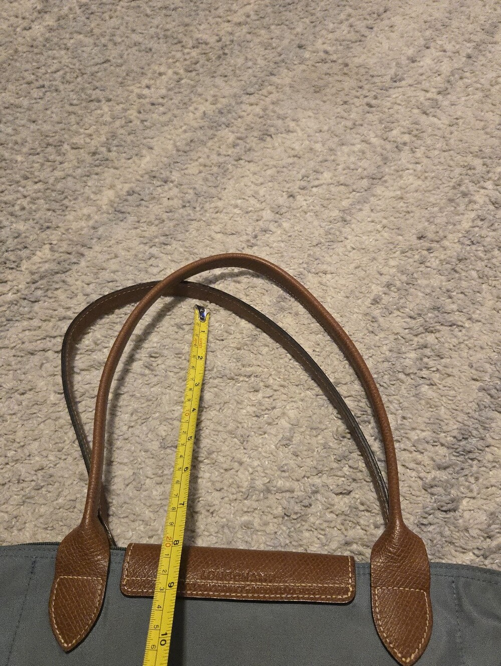 Longchamp Le Pliage Large Tote Bag Grey Blue Nylon Shoulder Shopping Travel L - Picture 11 of 15